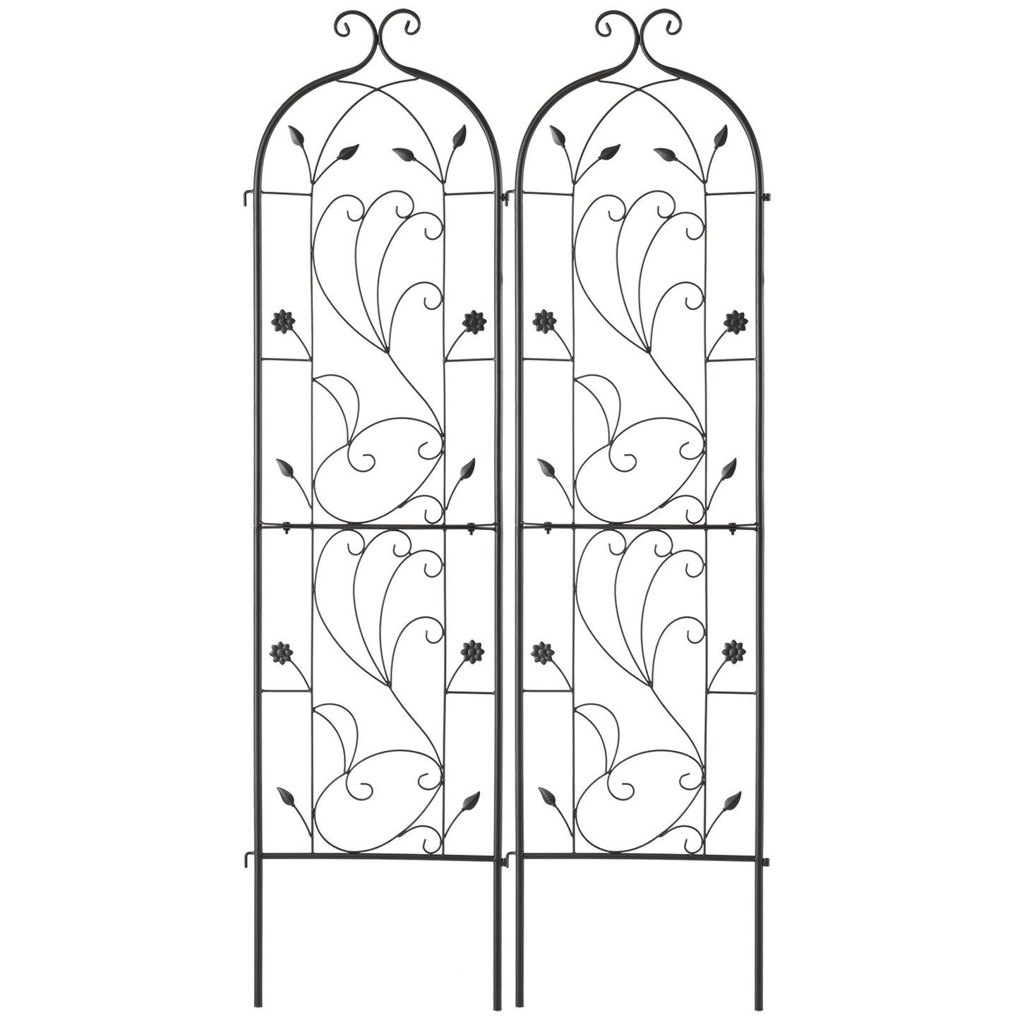 VEVOR 2 Packs Metal Garden Trellis for Climbing Plant Support 60x15 in Rustproof