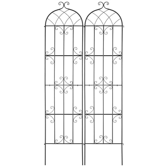 VEVOR 2 Packs Metal Garden Trellis for Climbing Plant Support 87x20 in Rustproof