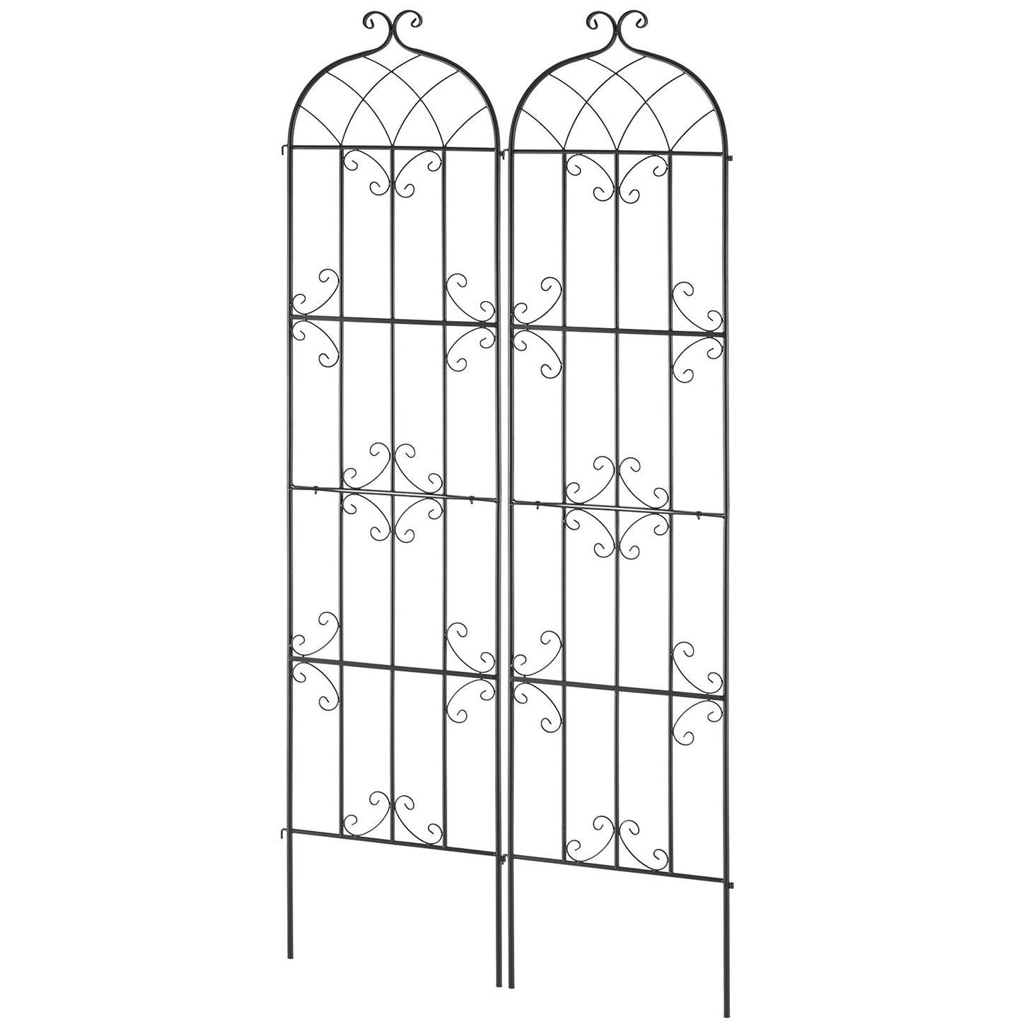 VEVOR 2 Packs Metal Garden Trellis for Climbing Plant Support 87x20 in Rustproof